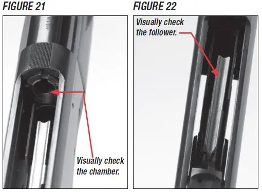 Model 1895 Rifle Check the Chamber Figure 21 and 22