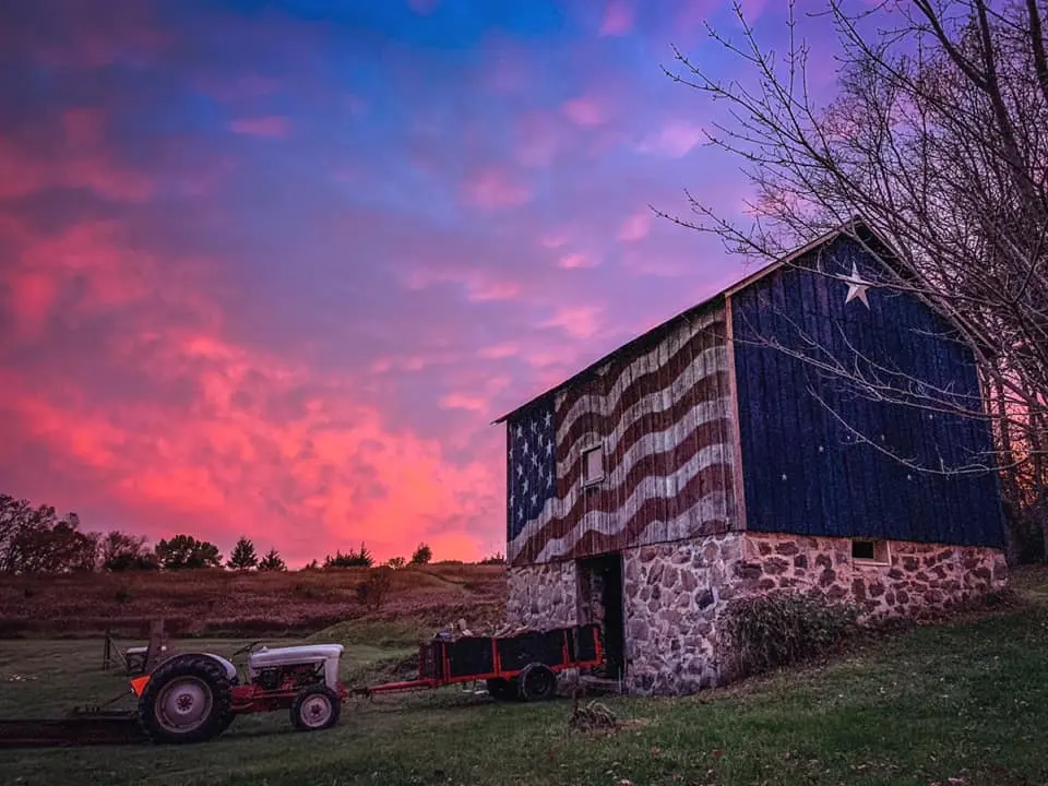 Yackley Barn at Sunset