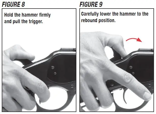 Model 1873 Rifle Cocking the Hammer Figure 8 and 9