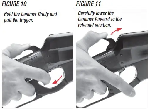 Model 1895 Rifle Lowering the Hammer Figure 10 and 11