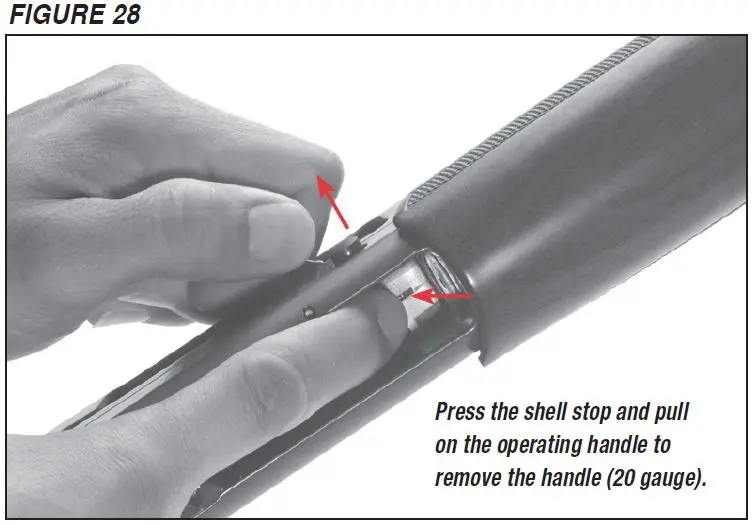 SX3 Shotgun 20 Gauge Bolt Handle Removal Figure 28