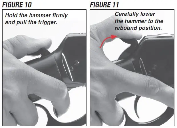 Model 1892 Rifle Lowering the Hammer Figure 10 and 11